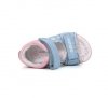 Sandałki skórzane D.D.STEP G075-61329AM AERO BLUE na rzepy